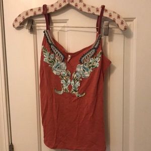 Free People Camisole with Floral Appliqué